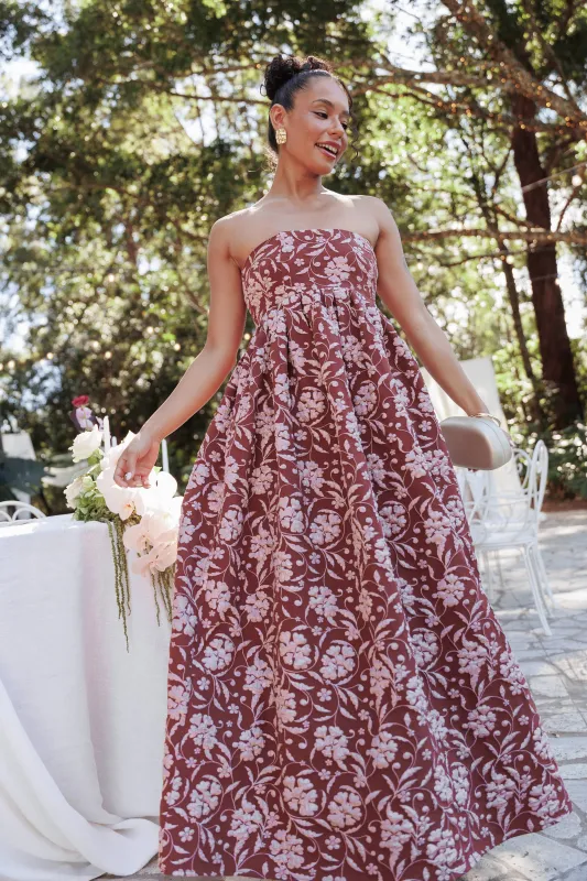 Orabella Maxi Dress - Red Floral made by Petal & Pup