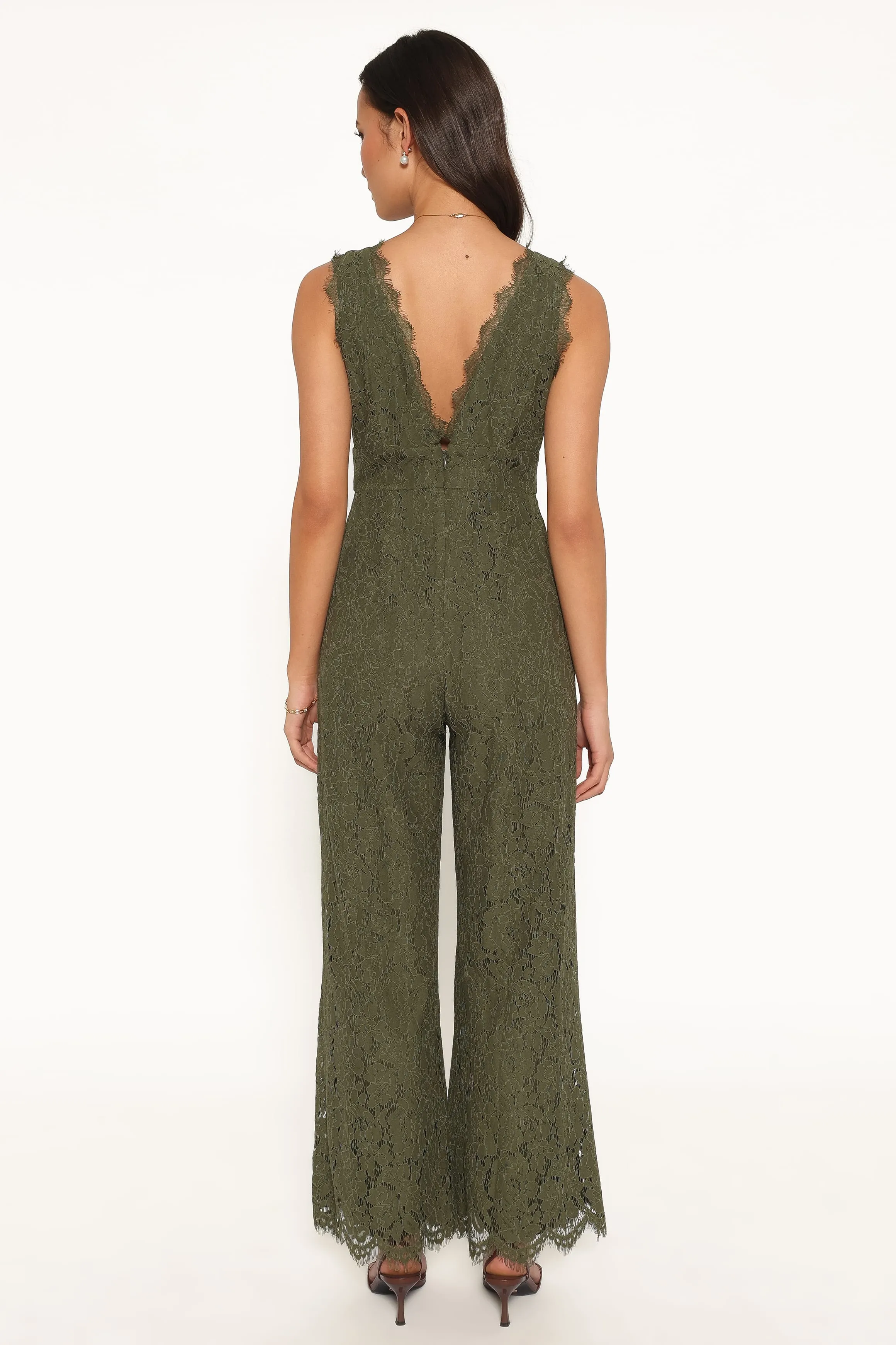 Eloise Lace Jumpsuit - Olive Green sold by Petal & Pup product image thumbnail 4