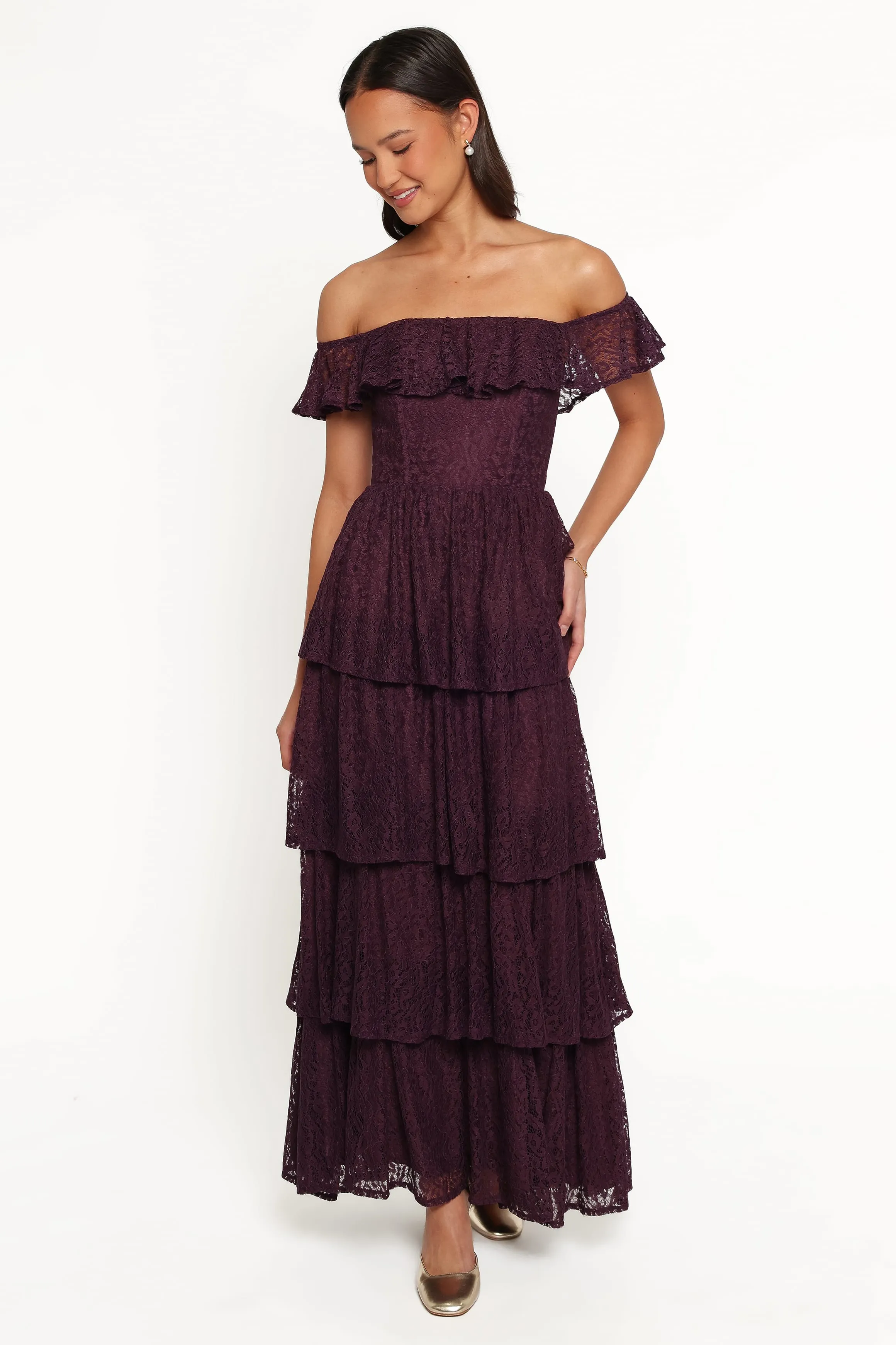 Miravelle Maxi Dress - Plum Lace sold by Petal & Pup product image thumbnail 2