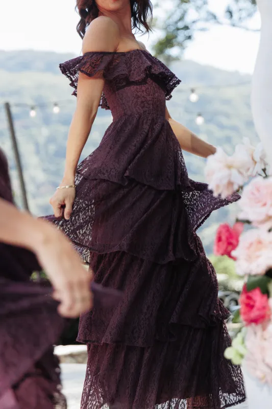 Miravelle Maxi Dress - Plum Lace made by Petal & Pup