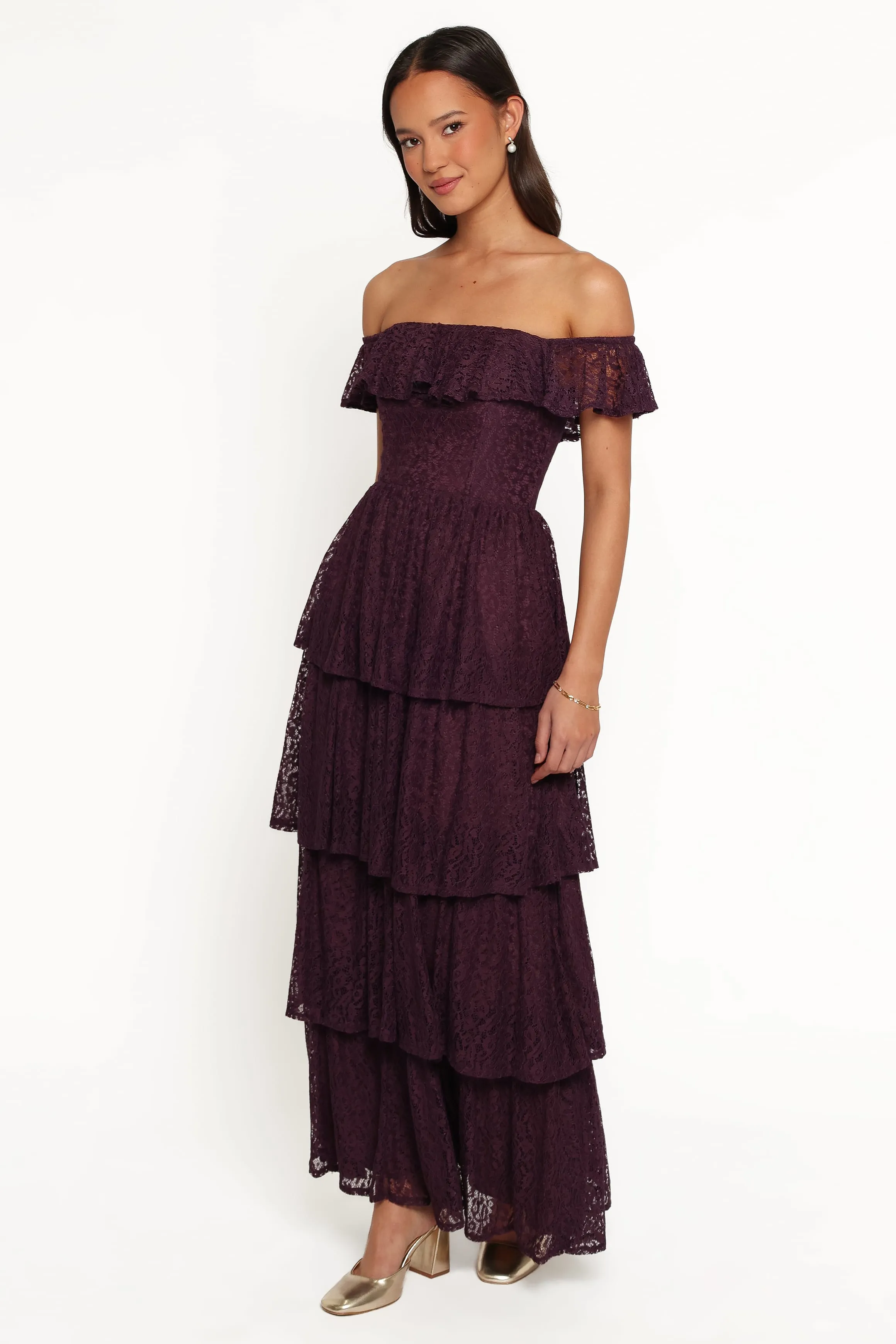 Miravelle Maxi Dress - Plum Lace sold by Petal & Pup product image thumbnail 4