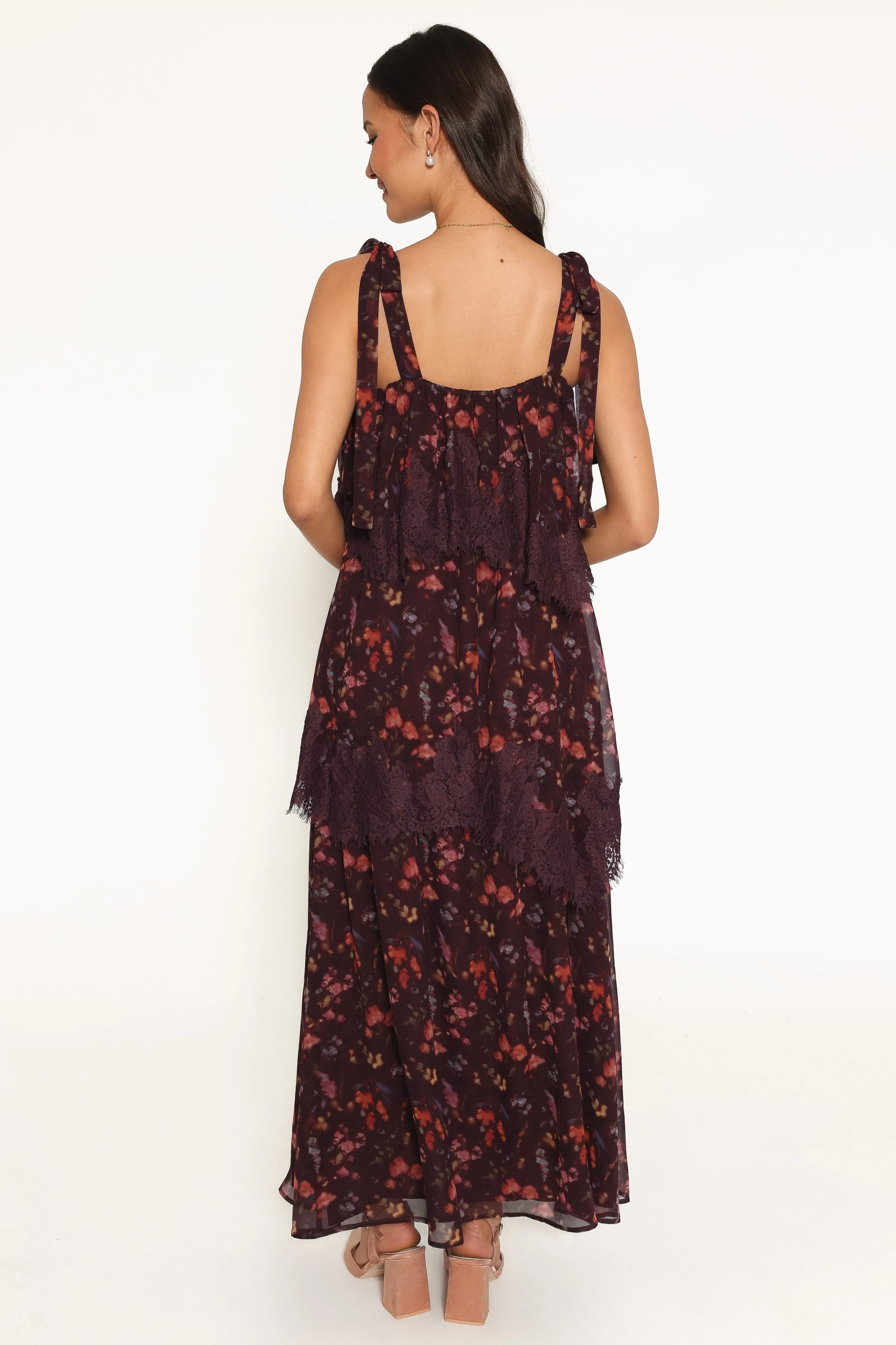 Lunella Maxi Dress - Plum Blurred Floral sold by Petal & Pup product image thumbnail 5