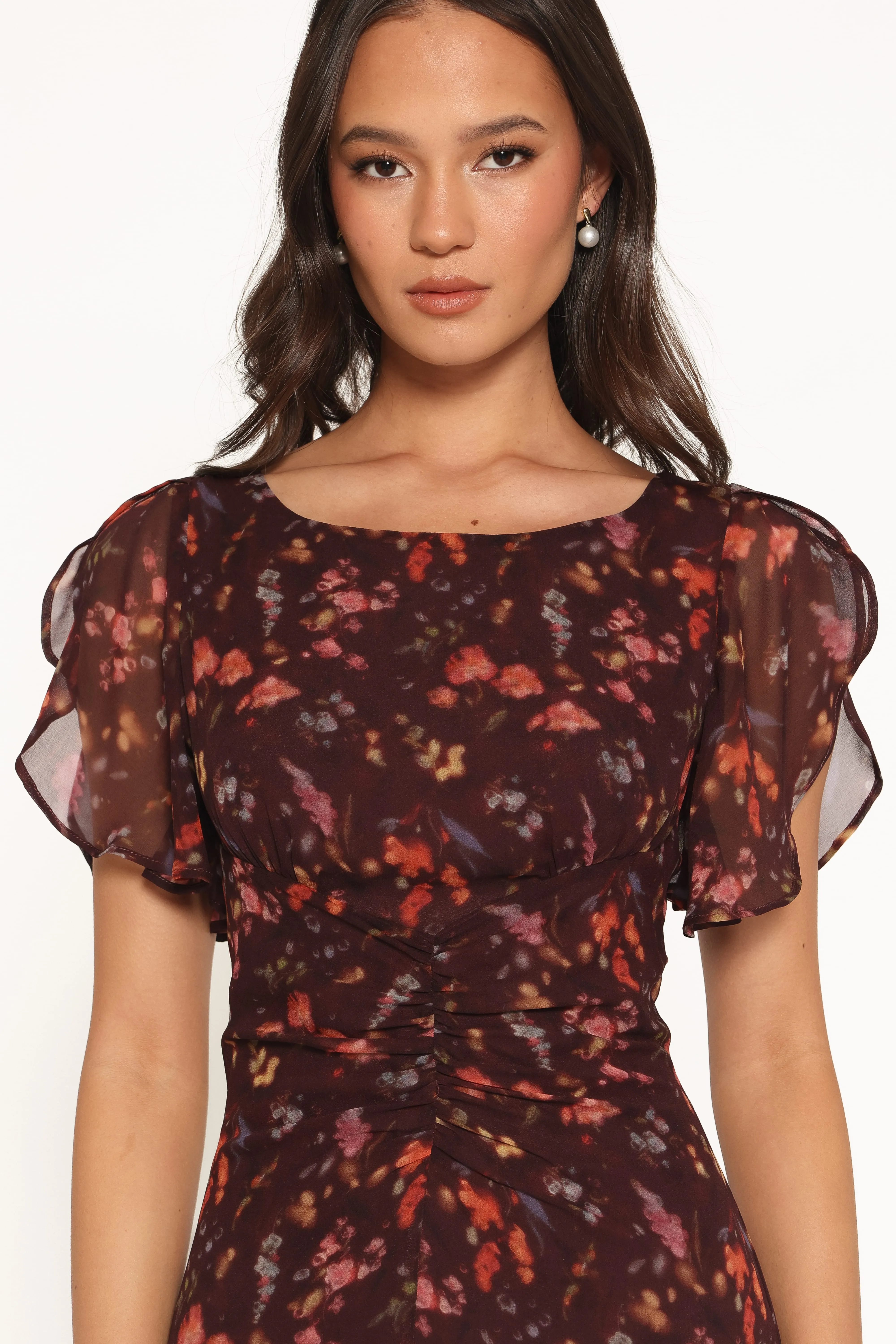 Magdalena Maxi Dress - Plum Blurred Floral sold by Petal & Pup product image thumbnail 3