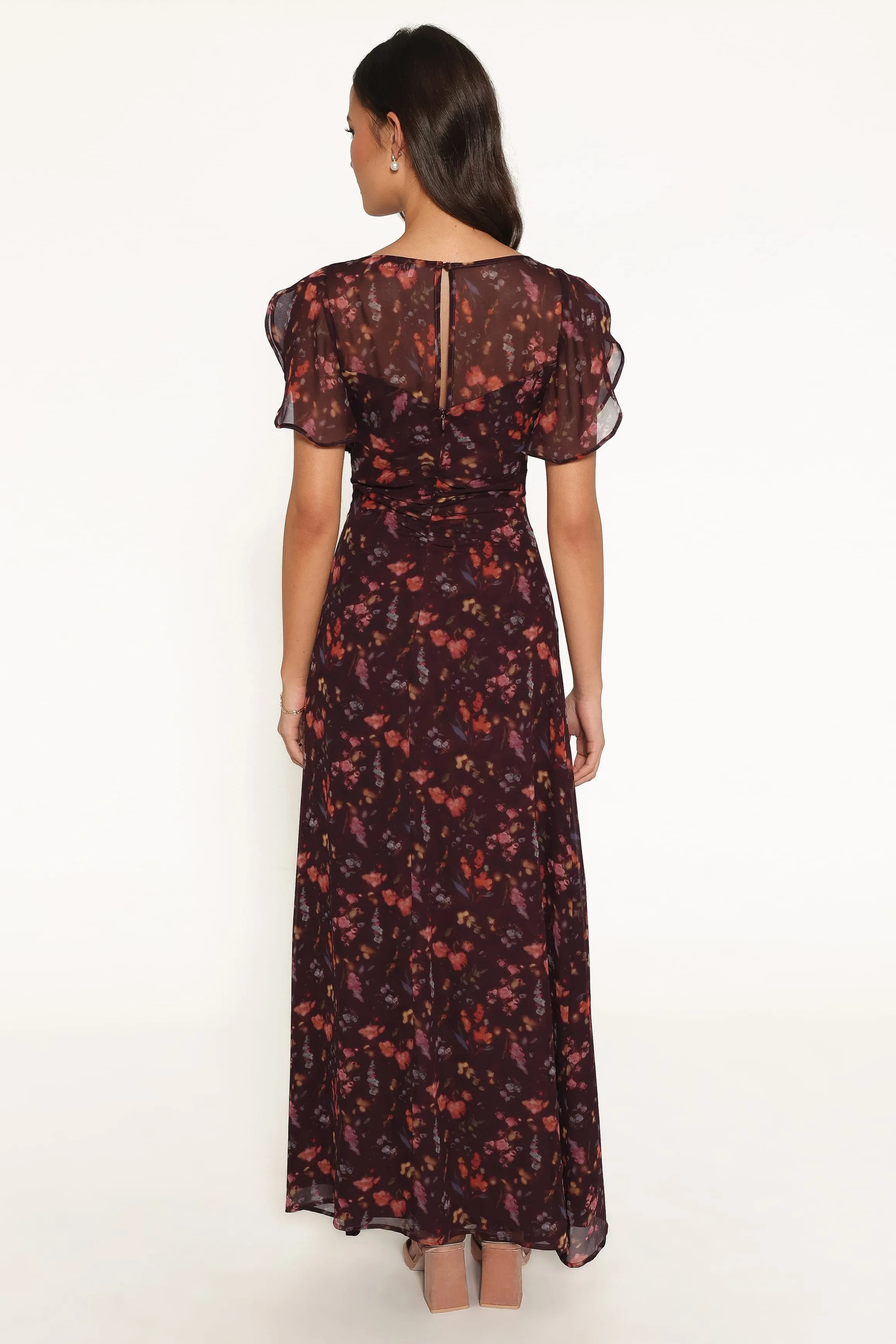 Magdalena Maxi Dress - Plum Blurred Floral sold by Petal & Pup product image thumbnail 5