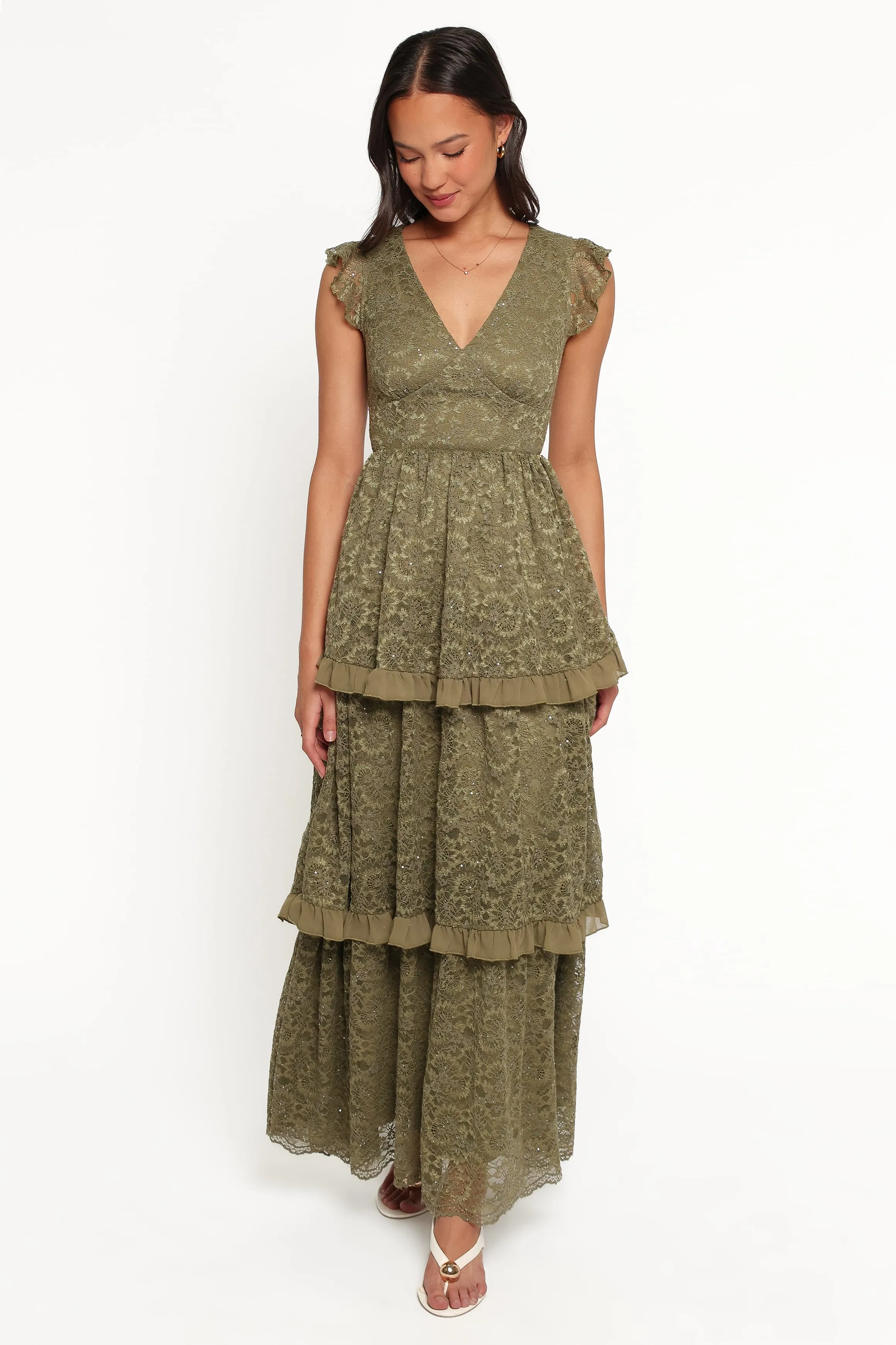 Cataleya Maxi Dress - Olive Lace sold by Petal & Pup product image thumbnail 2