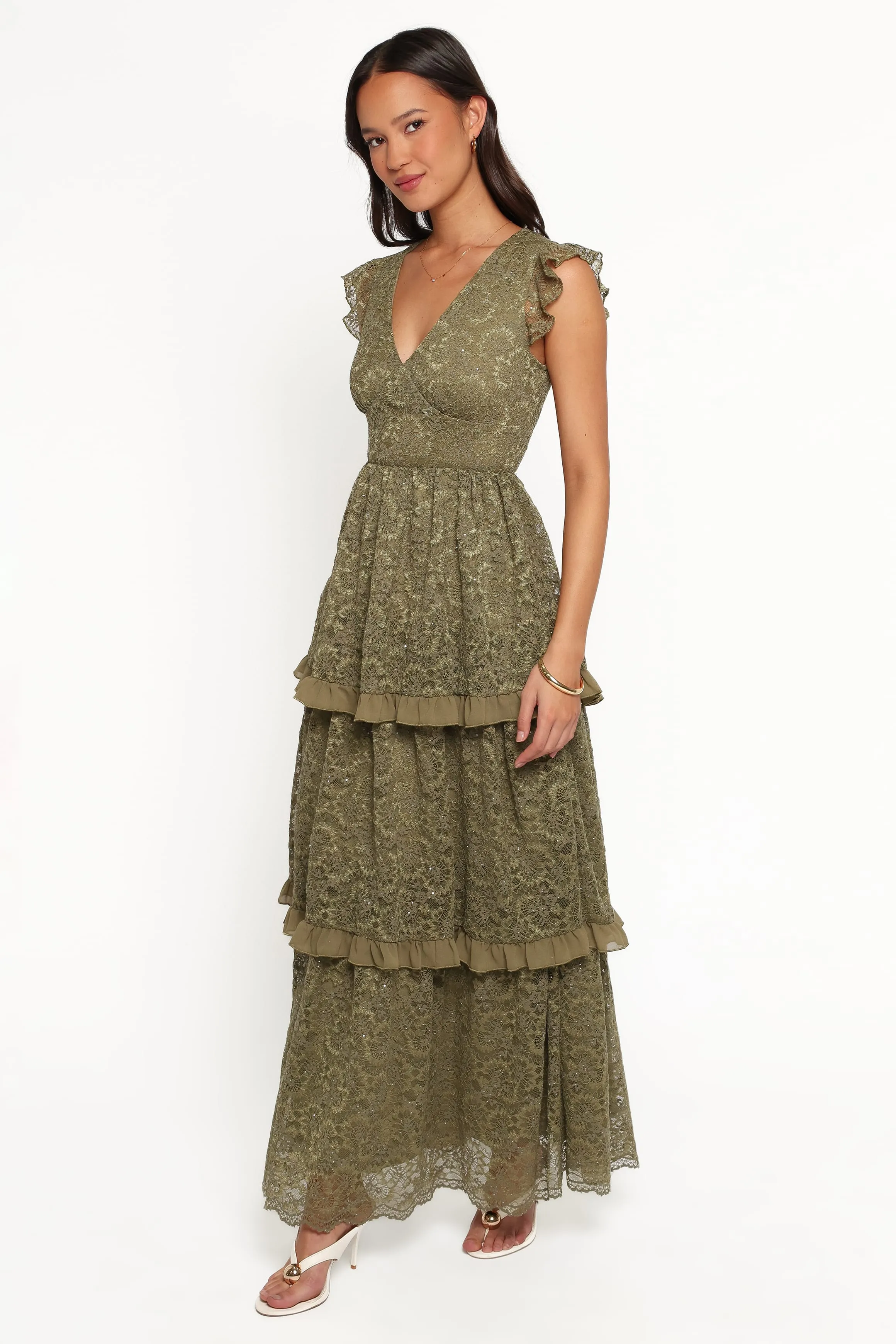 Cataleya Maxi Dress - Olive Lace sold by Petal & Pup product image thumbnail 4