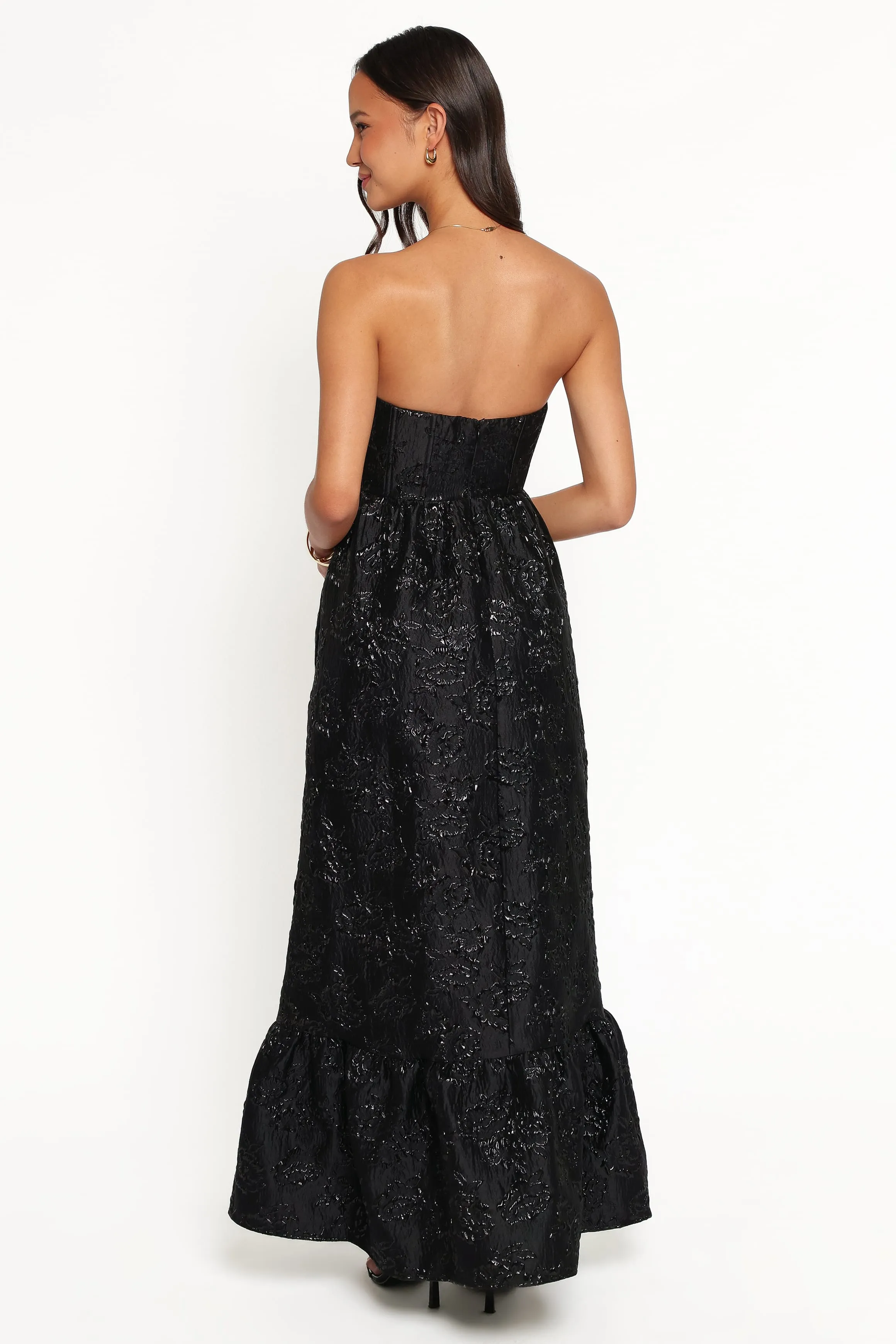 Delphira Maxi Dress - Black Brocade sold by Petal & Pup product image thumbnail 5