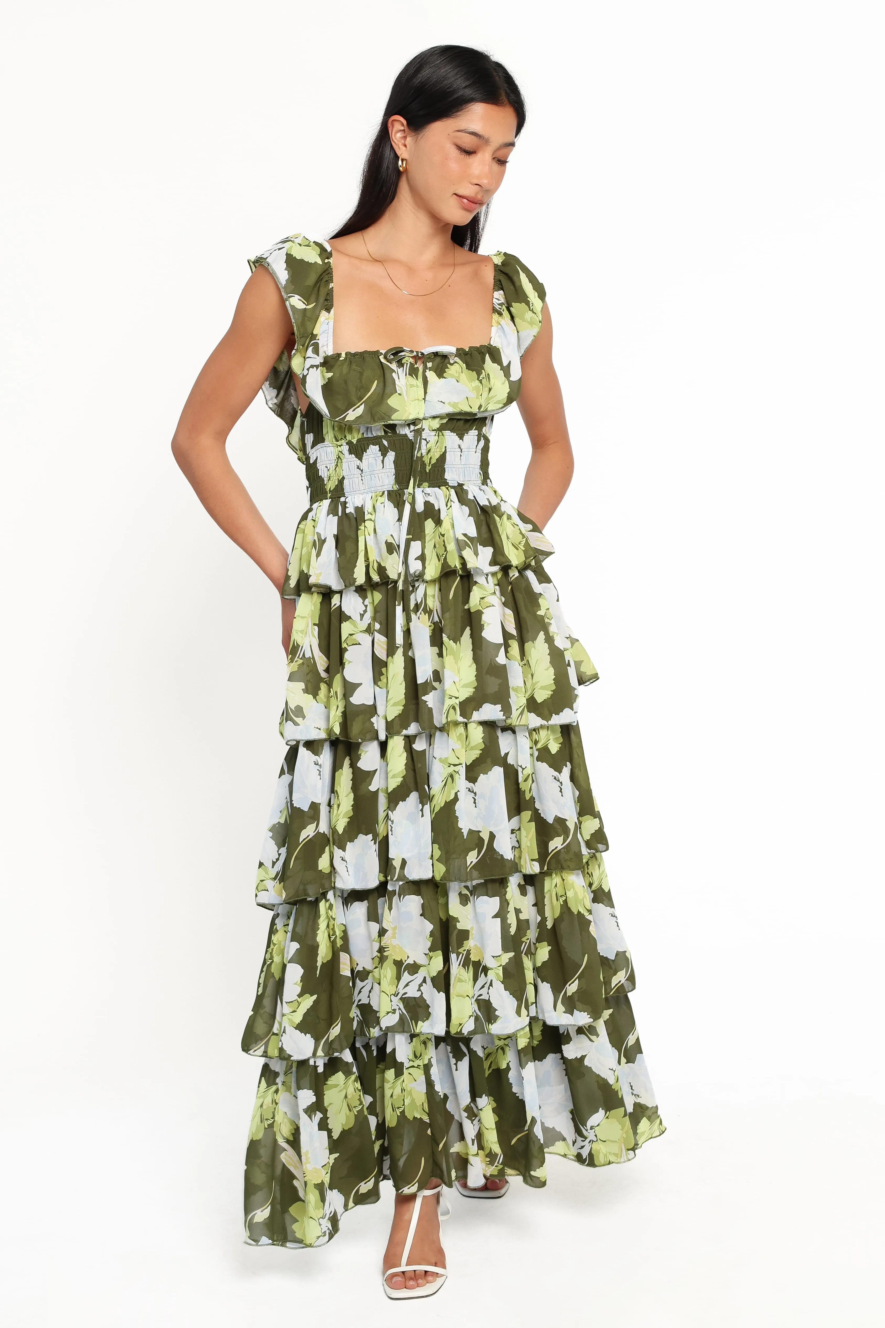 Belle Maxi Dress - Green Floral sold by Petal & Pup product image thumbnail 2