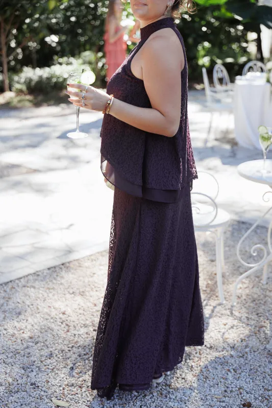 Tracy Maxi Skirt - Plum Lace made by Petal & Pup