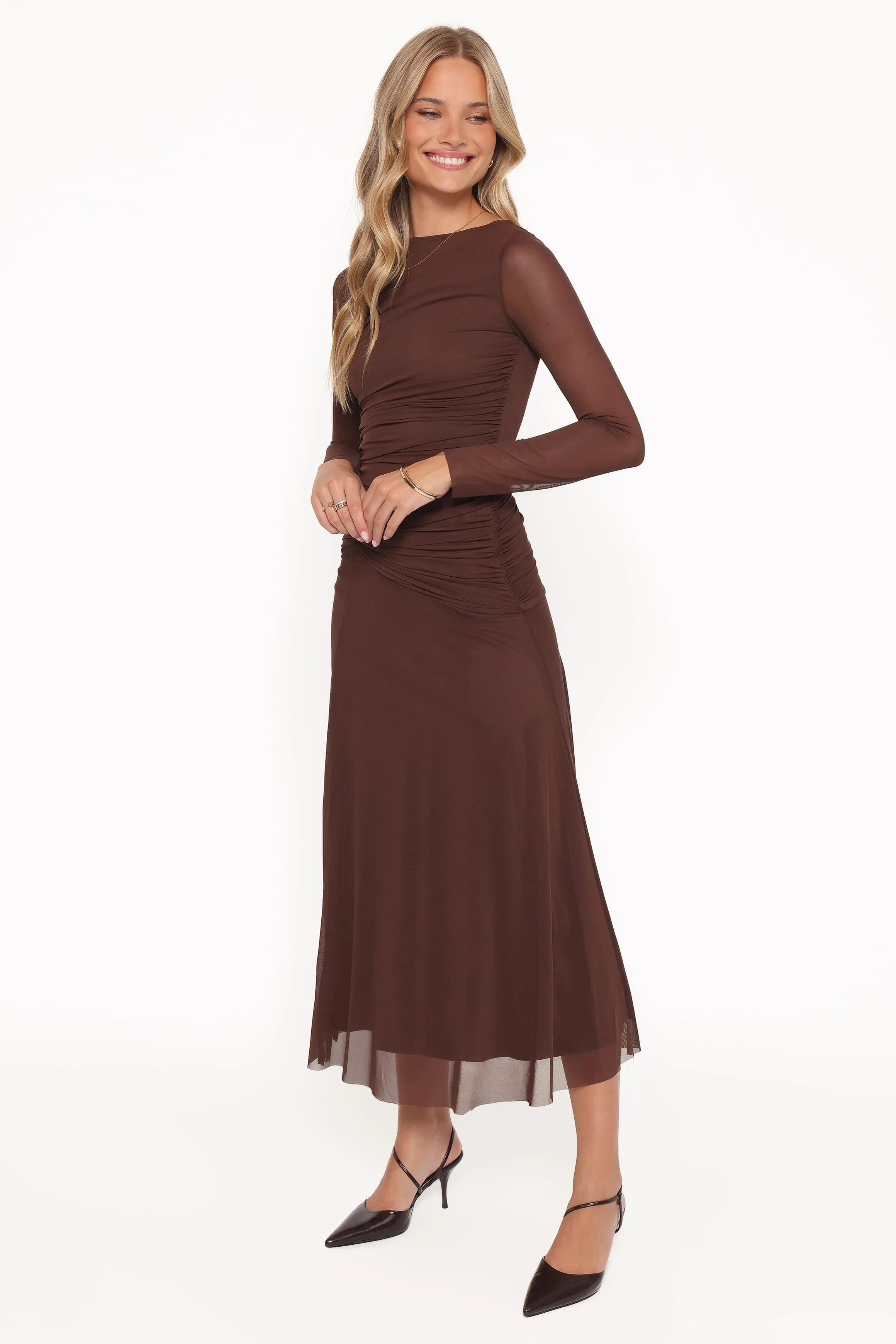 Colton Long Sleeve Maxi Dress - Brown sold by Petal & Pup product image thumbnail 3