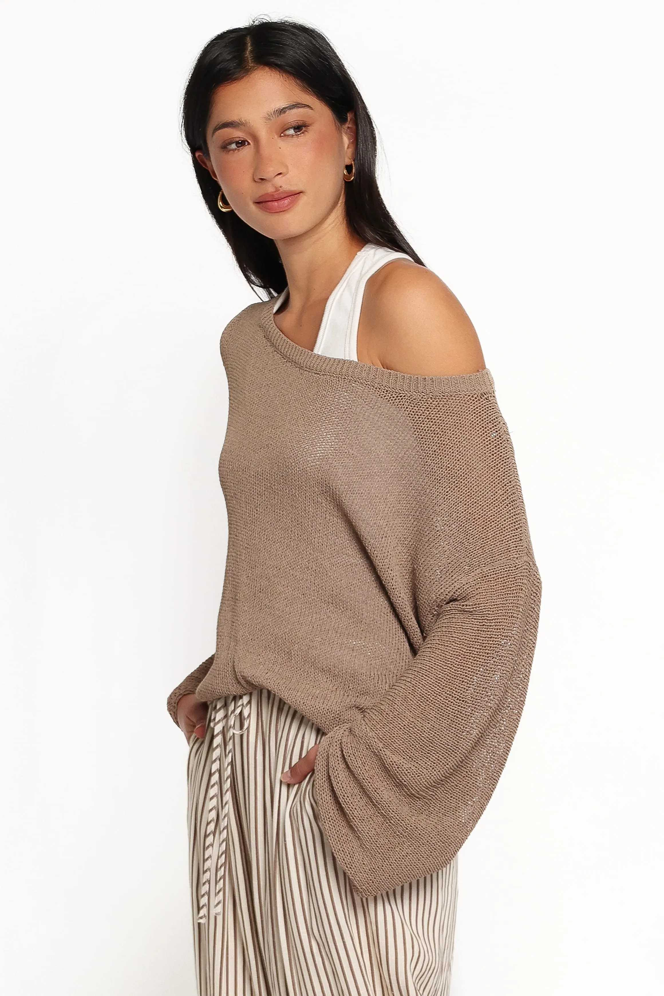 Florica Off Shoulder Sweater - Olive sold by Petal & Pup product image thumbnail 3