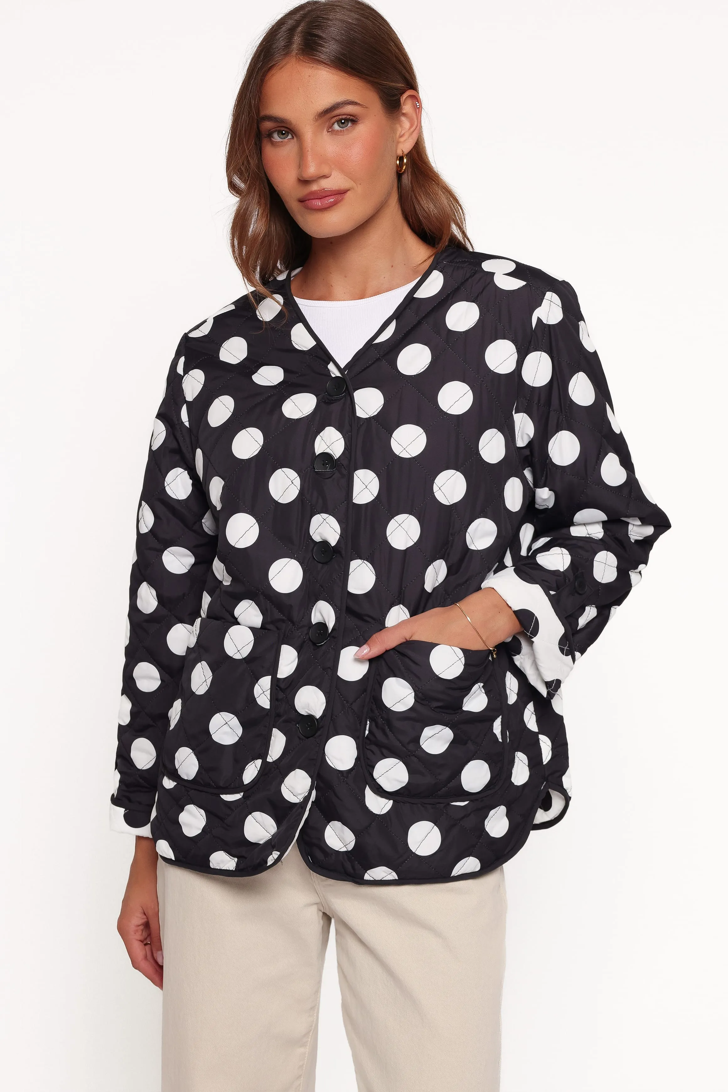 Immy Reversible Puffer Jacket - Black/White Dot sold by Petal & Pup product image thumbnail 2