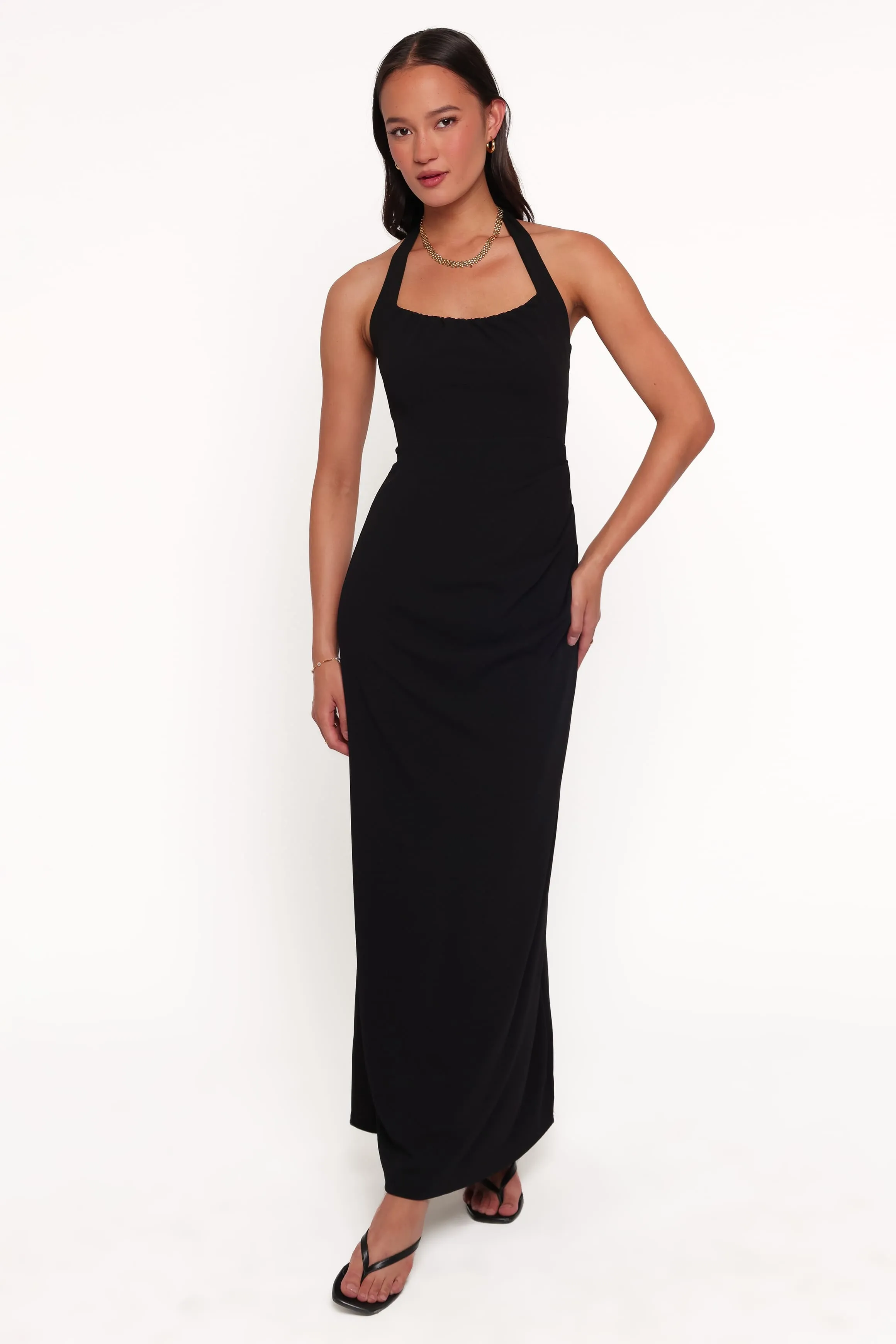 Femina Halterneck Maxi Dress - Black sold by Petal & Pup