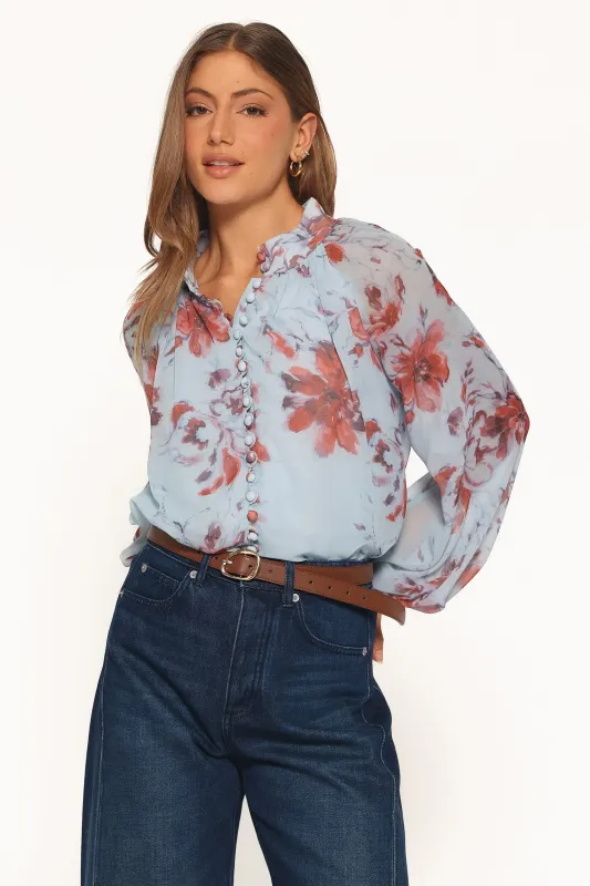 Marni Top - Blue Floral made by Petal & Pup