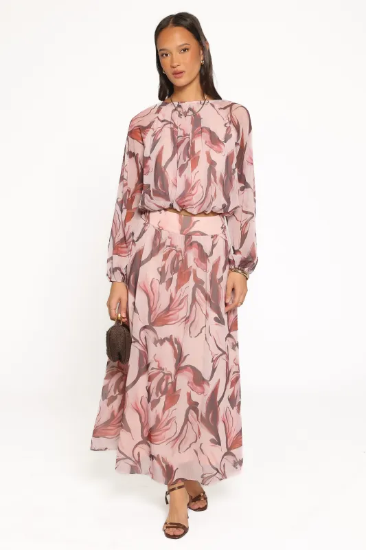 Lorei Chiffon Skirt Set - Pink Petal made by Petal & Pup