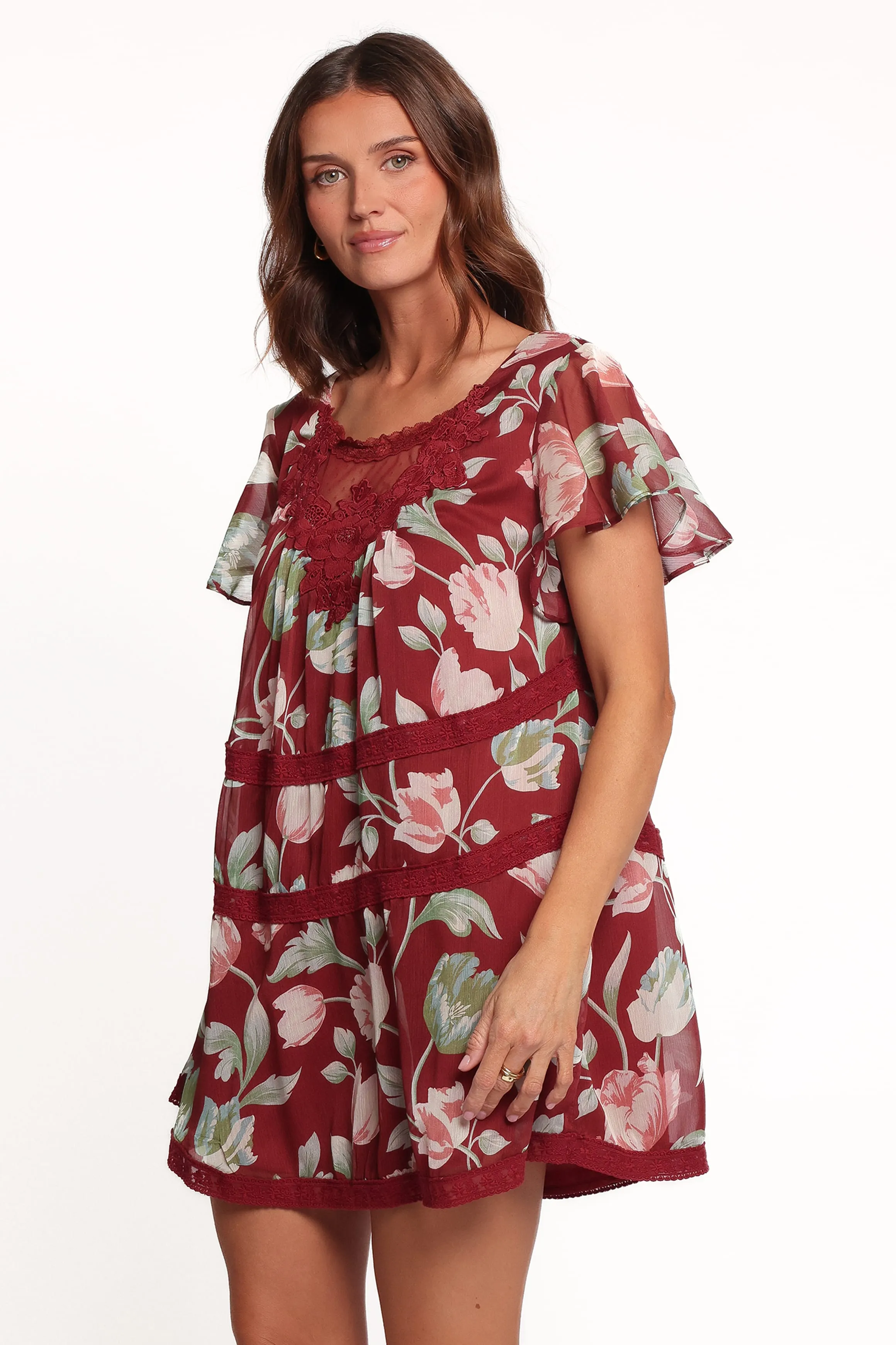 Java Mini Dress - Red Tulip Floral sold by Petal & Pup product image thumbnail 4