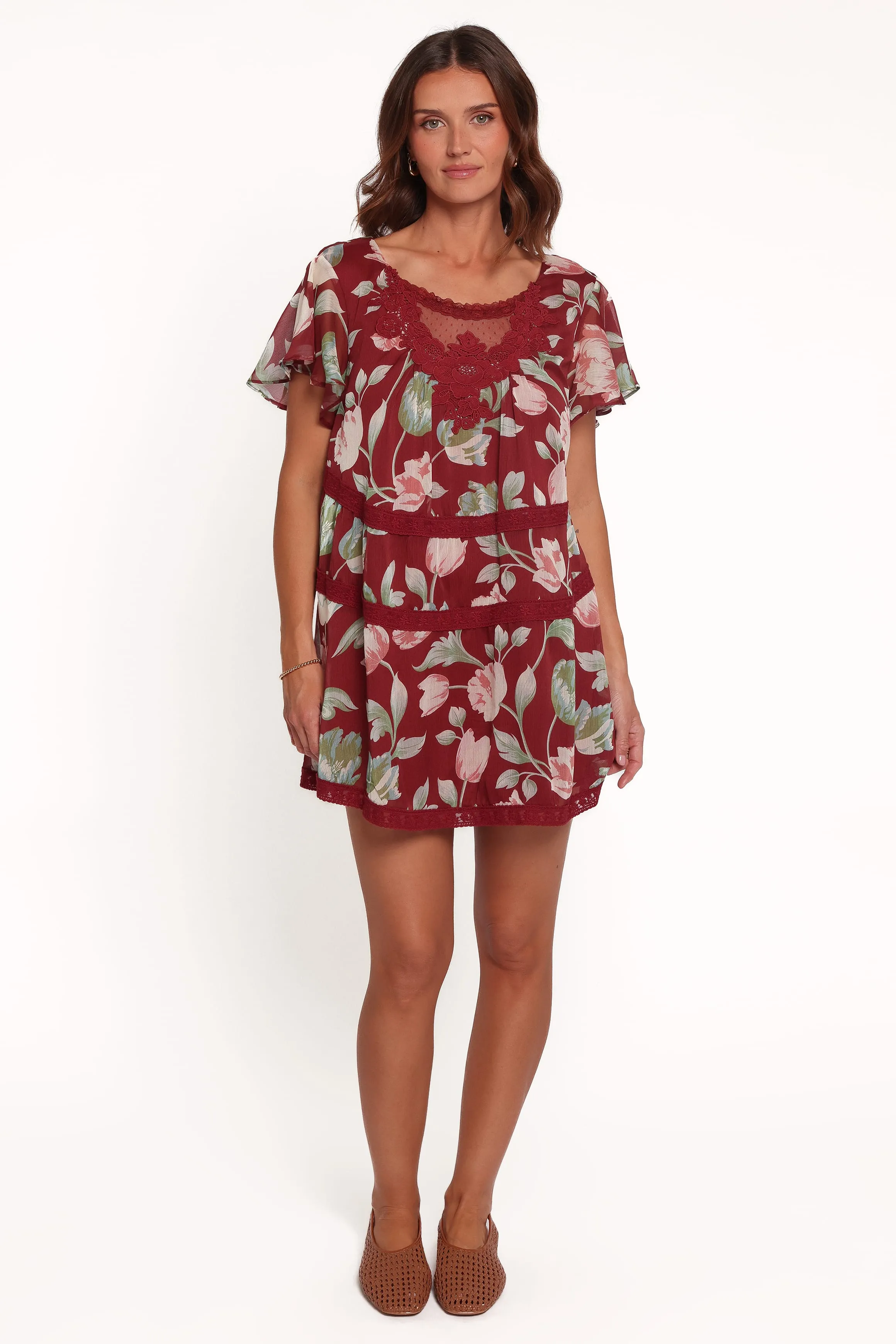 Java Mini Dress - Red Tulip Floral sold by Petal & Pup product image thumbnail 3