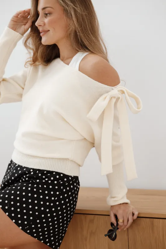 Zeli Off Shoulder Sweater - Lemon Yellow made by Petal & Pup