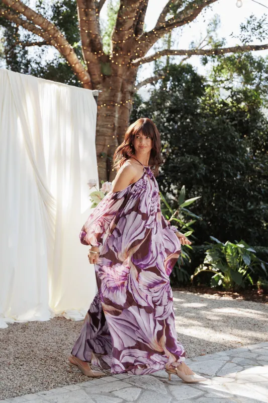 Laiken Maxi Dress - Plum Floral made by Petal & Pup