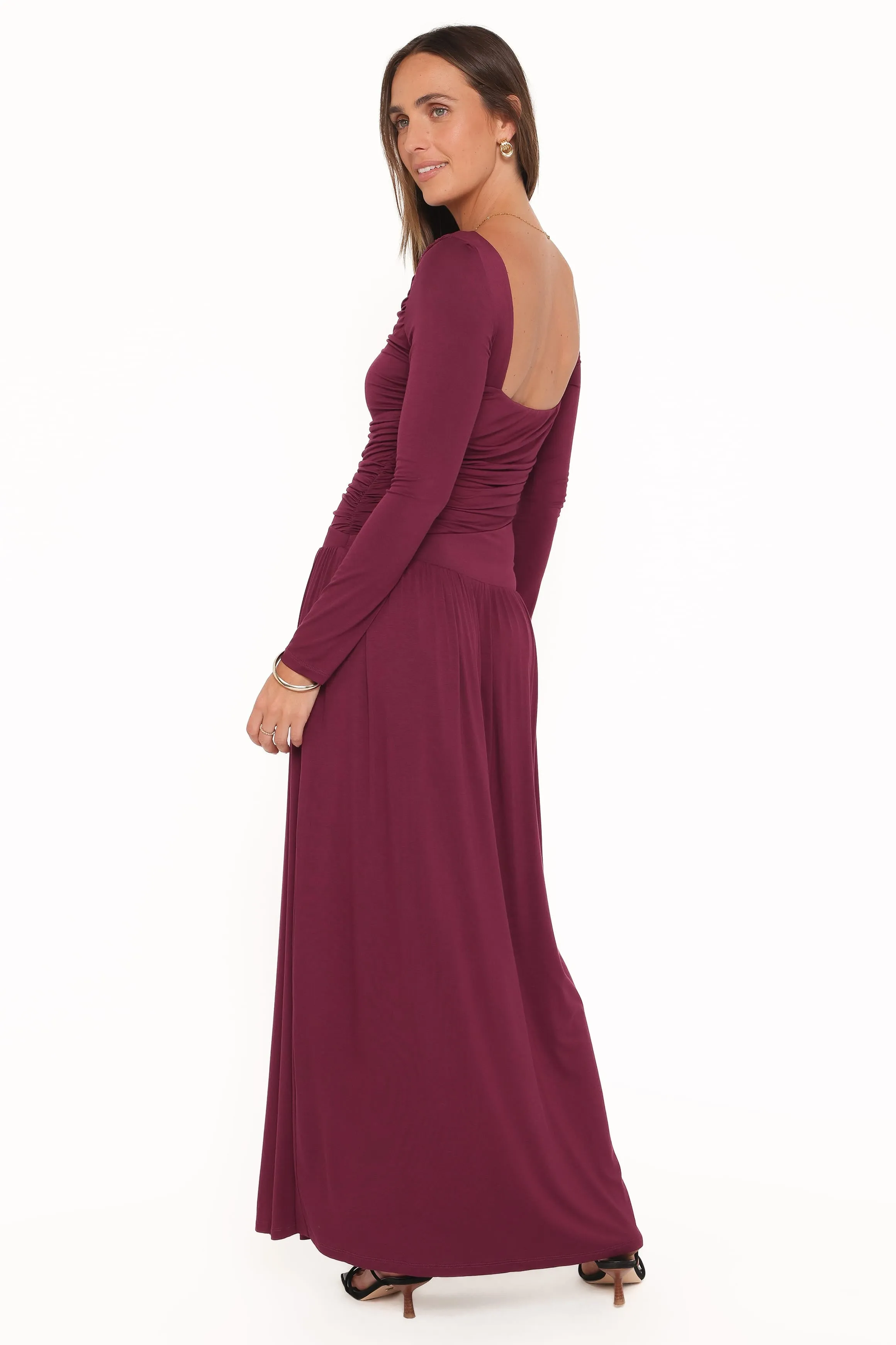 Shirley Long Sleeve Maxi Dress - Burgundy sold by Petal & Pup product image thumbnail 4