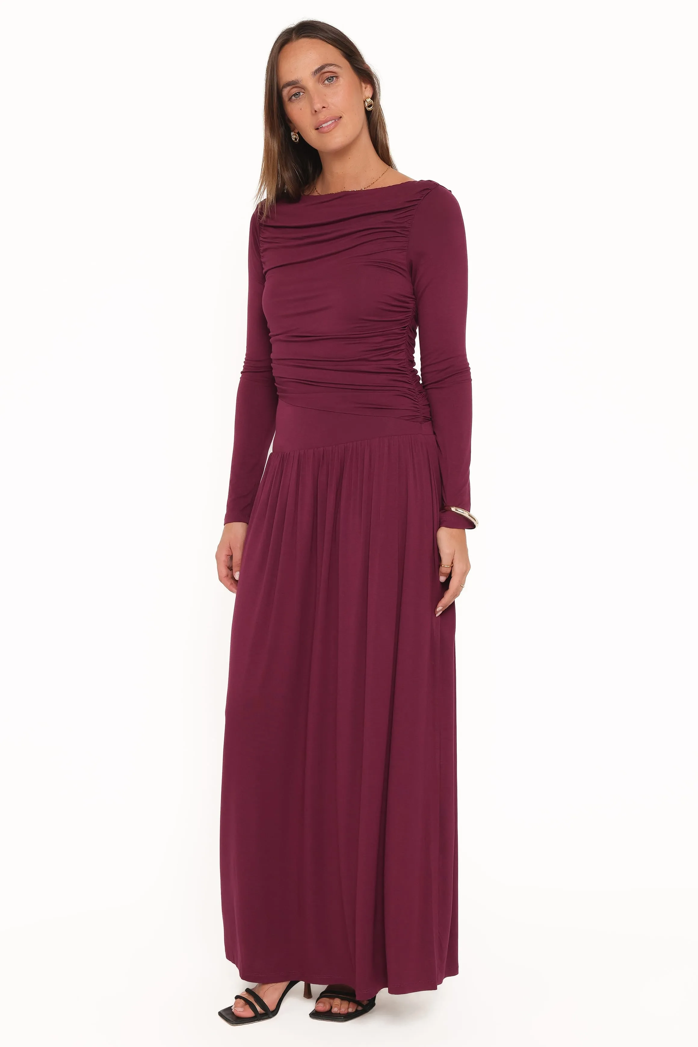 Shirley Long Sleeve Maxi Dress - Burgundy sold by Petal & Pup product image thumbnail 3