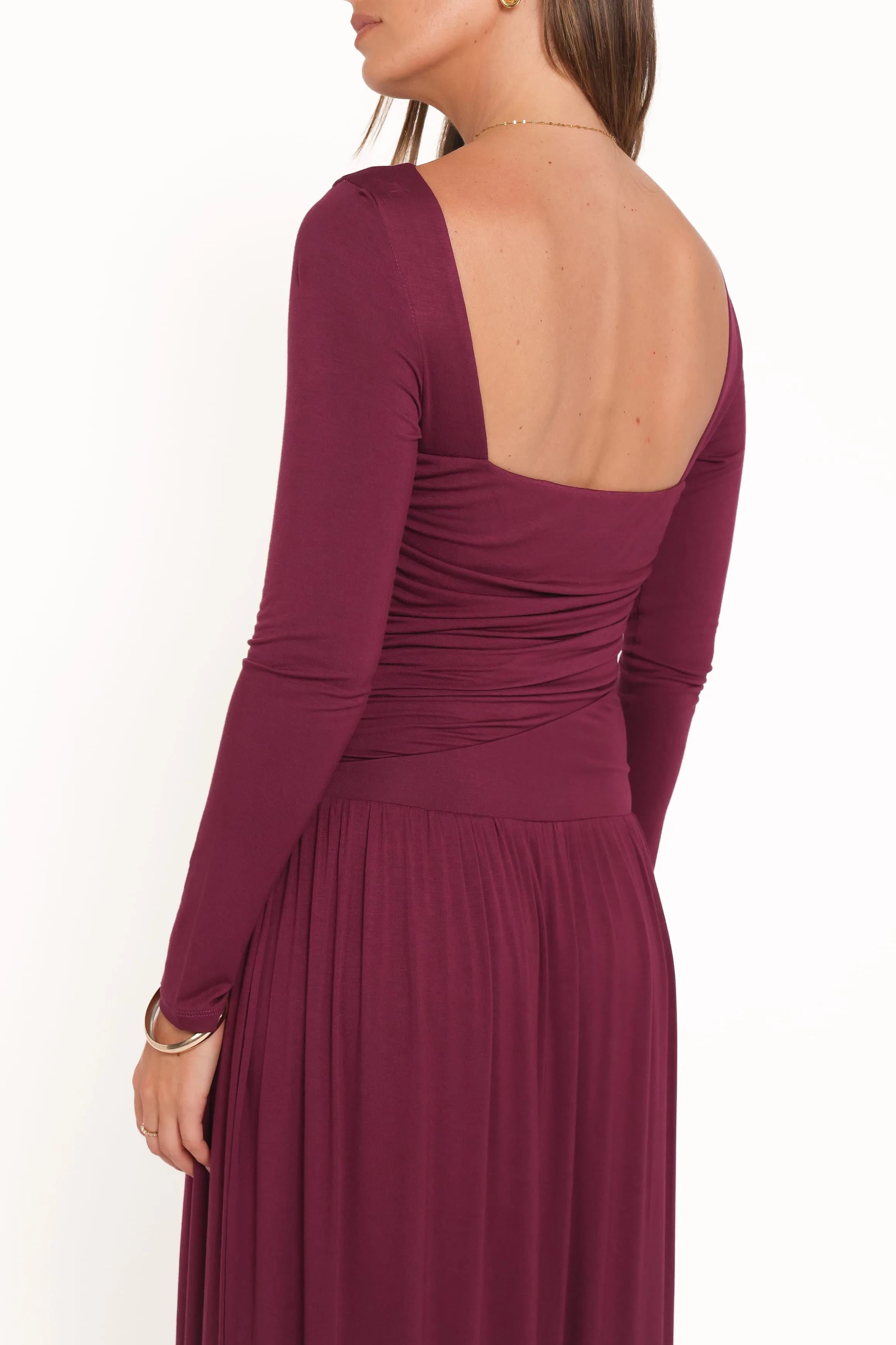 Shirley Long Sleeve Maxi Dress - Burgundy sold by Petal & Pup product image thumbnail 2