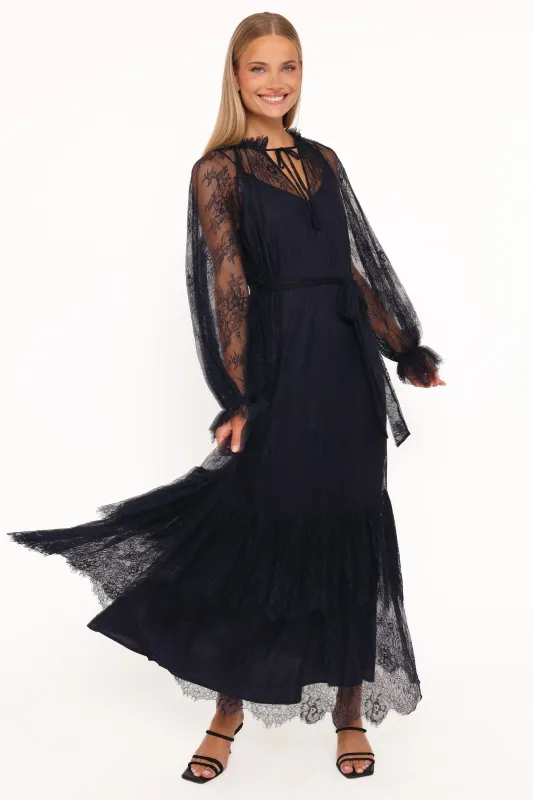 Marnelle Lace Maxi Dress - Midnight Navy made by Petal & Pup