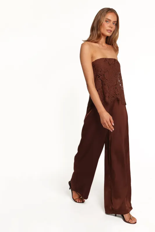 Lelita Strapless Jumpsuit - Espresso made by Petal & Pup