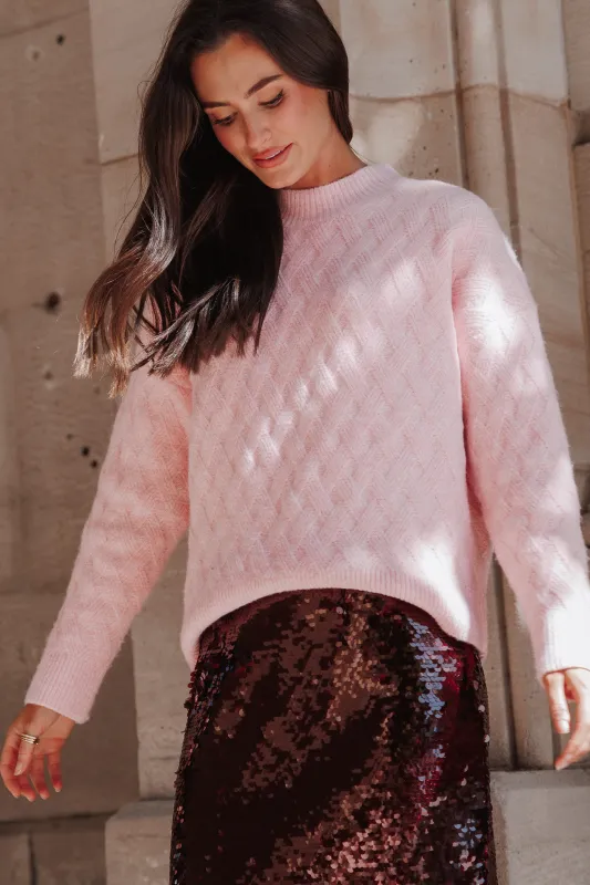 Doris Mockneck Sweater - Light Pink made by Petal & Pup