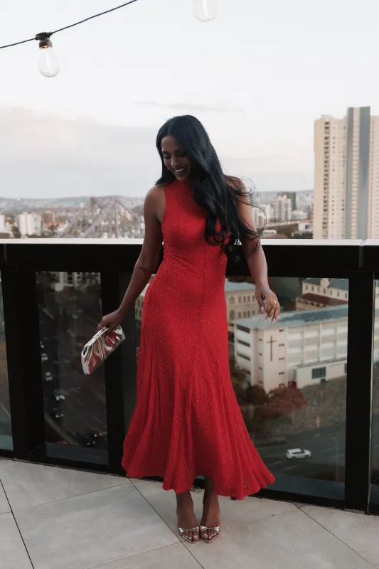 Elysha Maxi Dress - Red Lace made by Petal & Pup