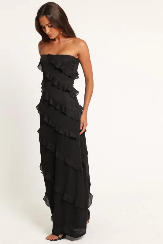 Malaya Strapless Maxi Dress - Black made by Petal & Pup