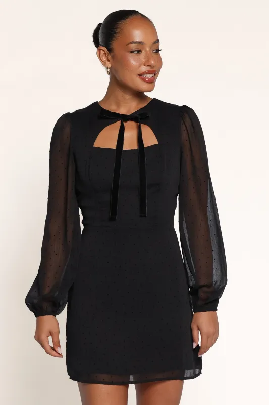Amandine Mini Dress - Black made by Petal & Pup