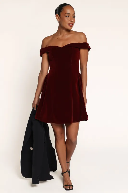 Cova Mini Dress - Burgundy made by Petal & Pup
