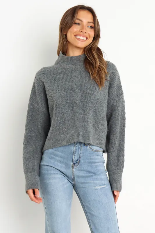 Jeremo Knit Sweater - Dark Grey sold by Petal & Pup