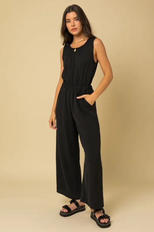 Penny Stretch Jumpsuit - Black sold by Petal & Pup