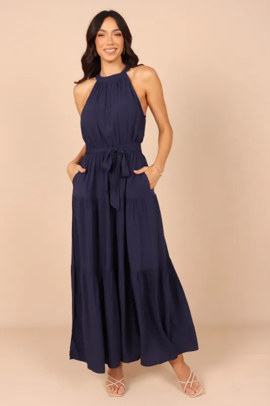 Makayla Halter Maxi Dress - Navy sold by Petal & Pup