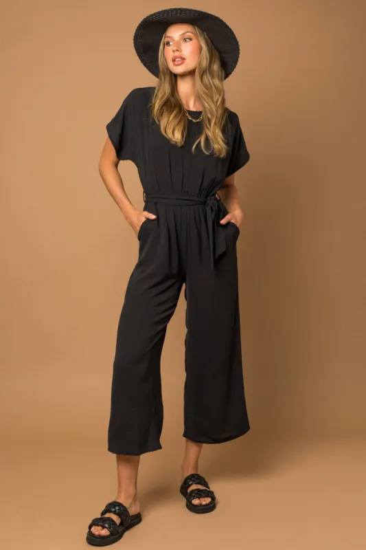 Tayla Stretch Jumpsuit - Black sold by Petal & Pup
