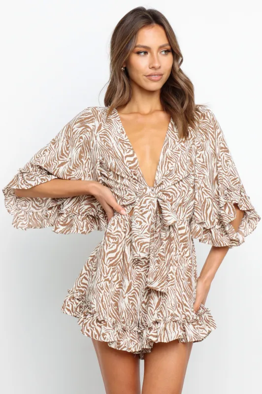 Iola Playsuit - Brown sold by Petal & Pup