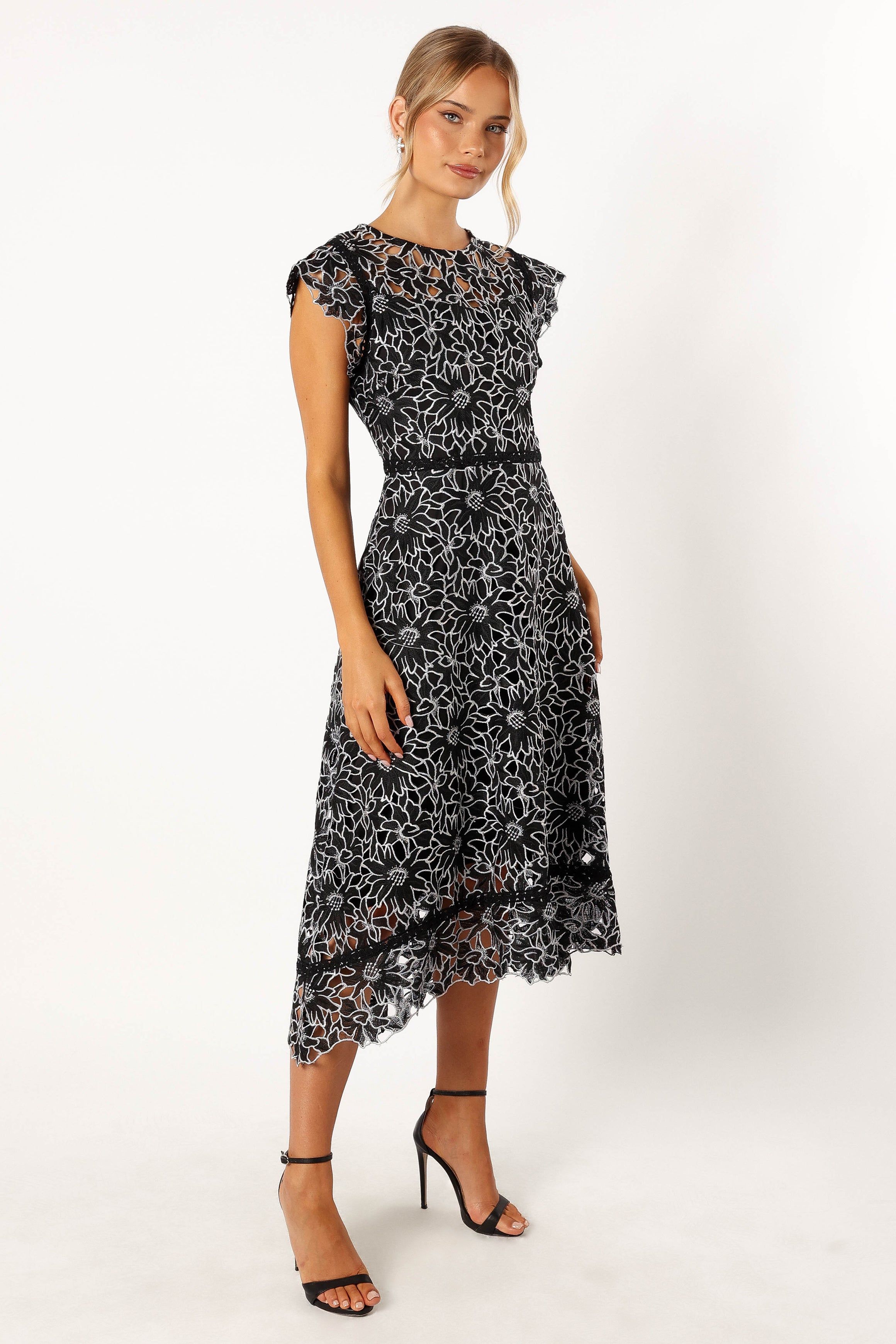 Calvin Frill Sleeve Midi Dress - Black sold by Petal & Pup product image thumbnail 3