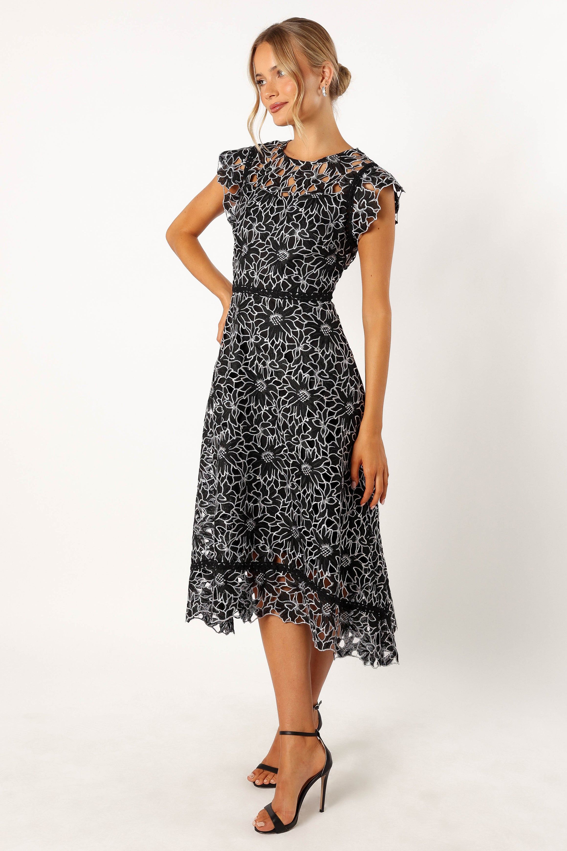 Calvin Frill Sleeve Midi Dress - Black sold by Petal & Pup product image thumbnail 5