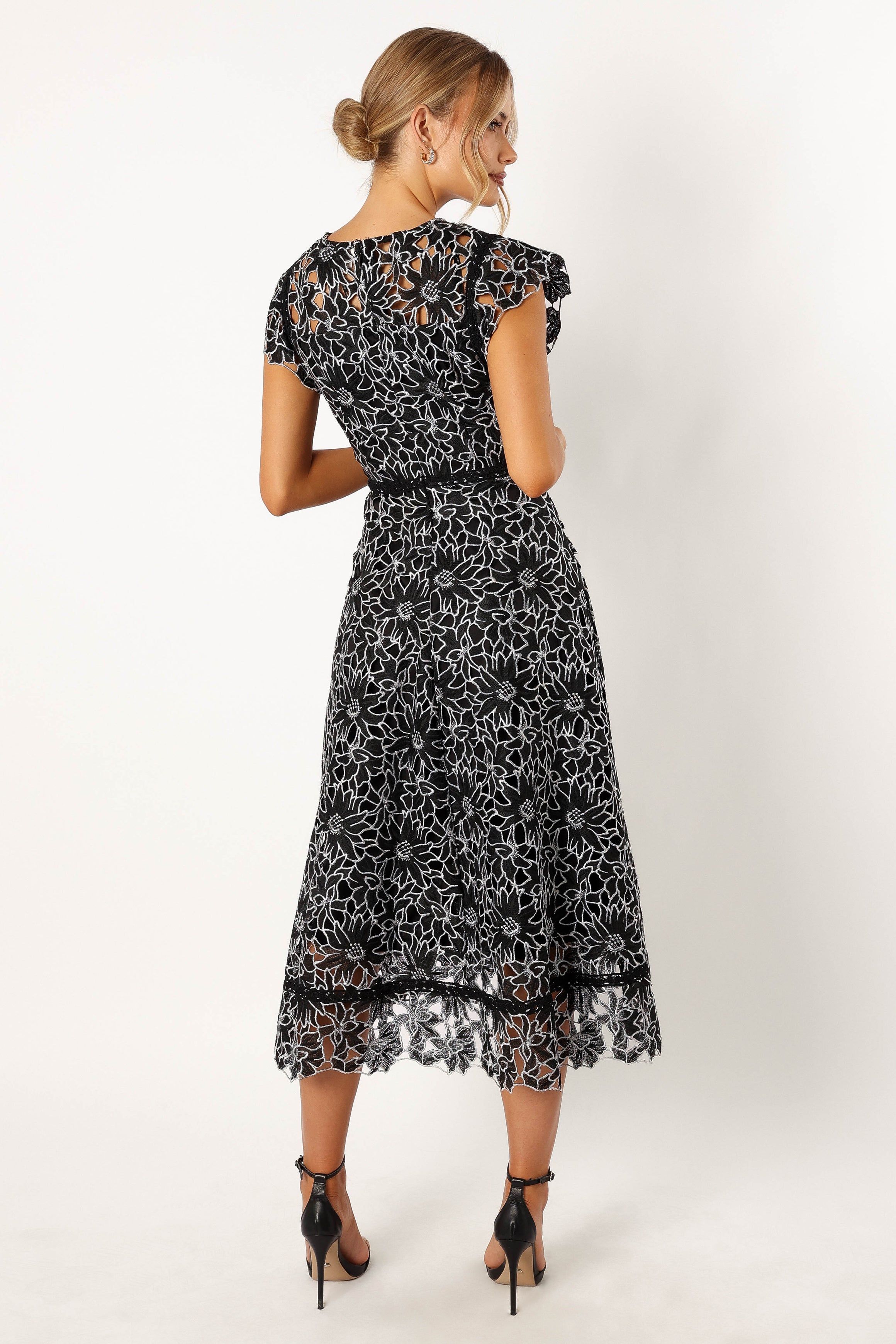 Calvin Frill Sleeve Midi Dress - Black sold by Petal & Pup product image thumbnail 4