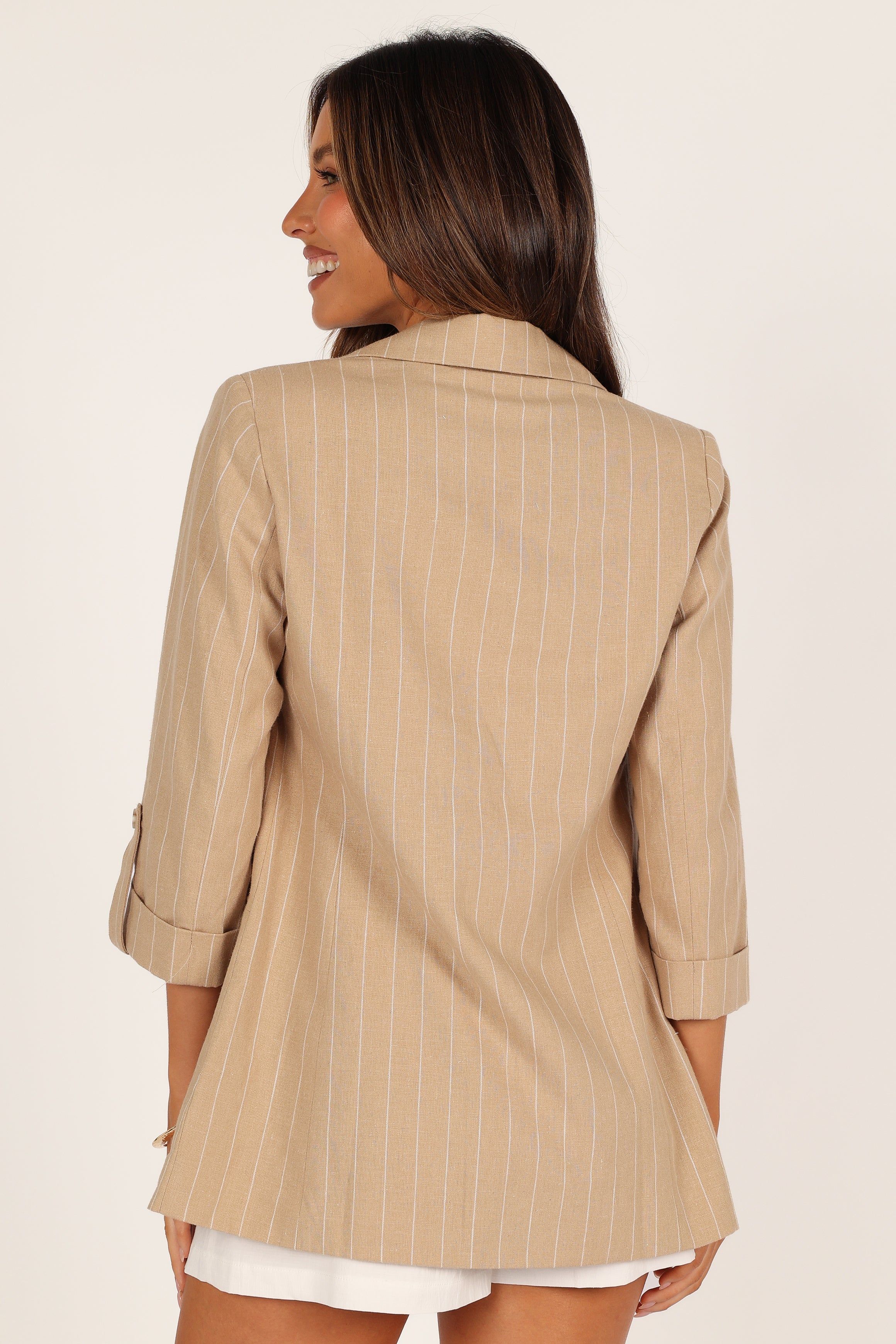 Camila Linen Roll Up Sleeve Blazer - Linen sold by Petal & Pup product image thumbnail 5