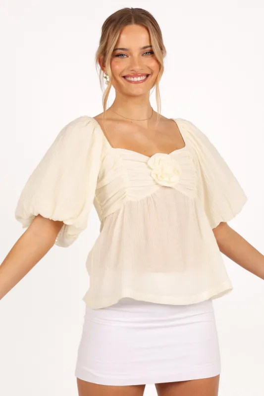 Emerson Rosette Top - Ivory sold by Petal & Pup