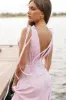 Lainey Tie Maxi Dress - Pink Stripe sold by Petal & Pup