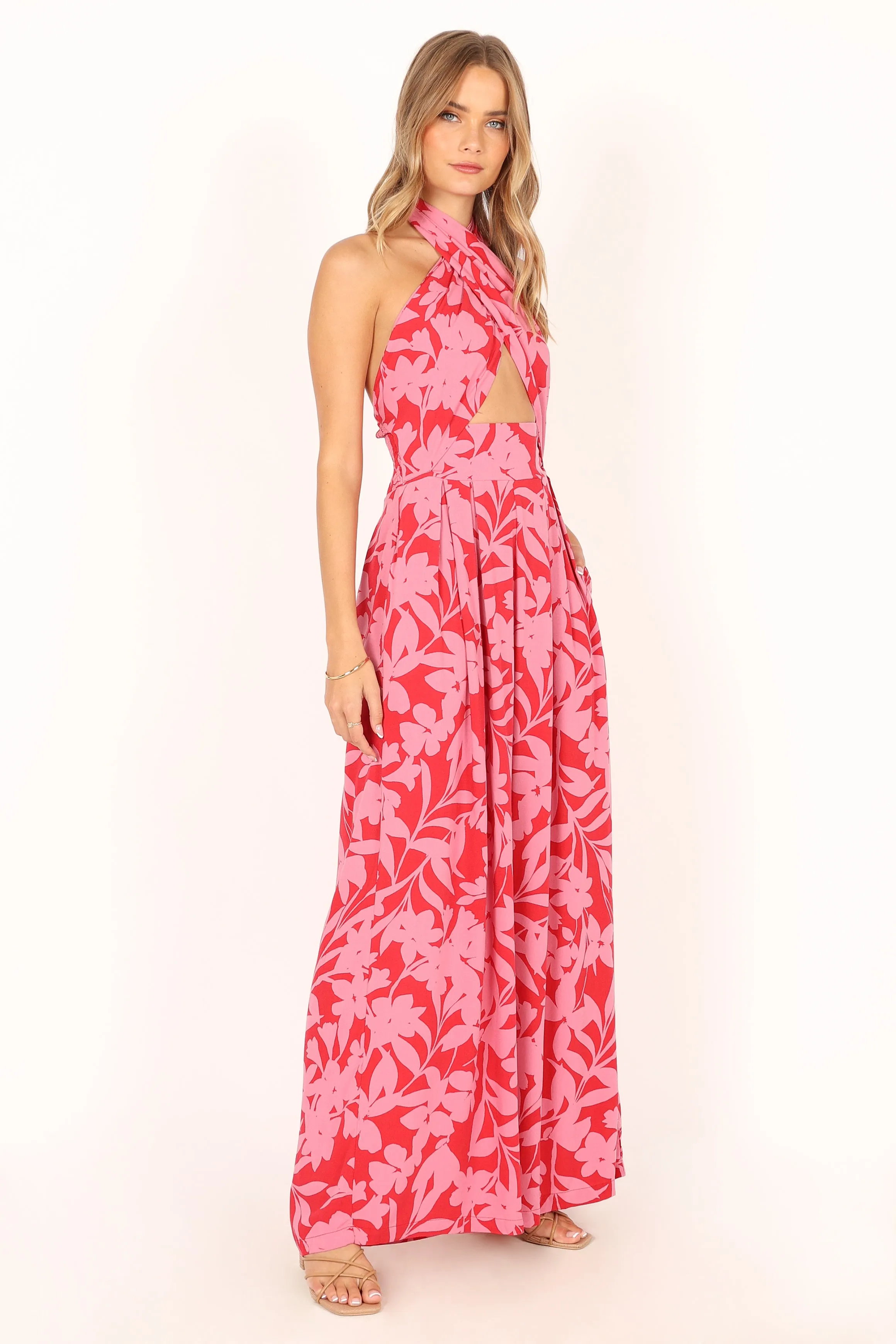 LeLe Halter Jumpsuit - Red/Pink sold by Petal & Pup product image thumbnail 5