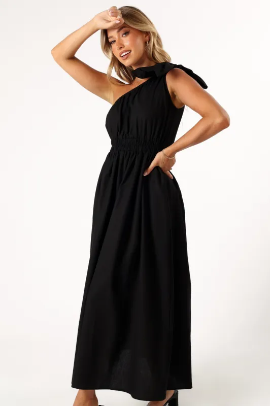 Kailey One Shoulder Maxi Dress - Black sold by Petal & Pup