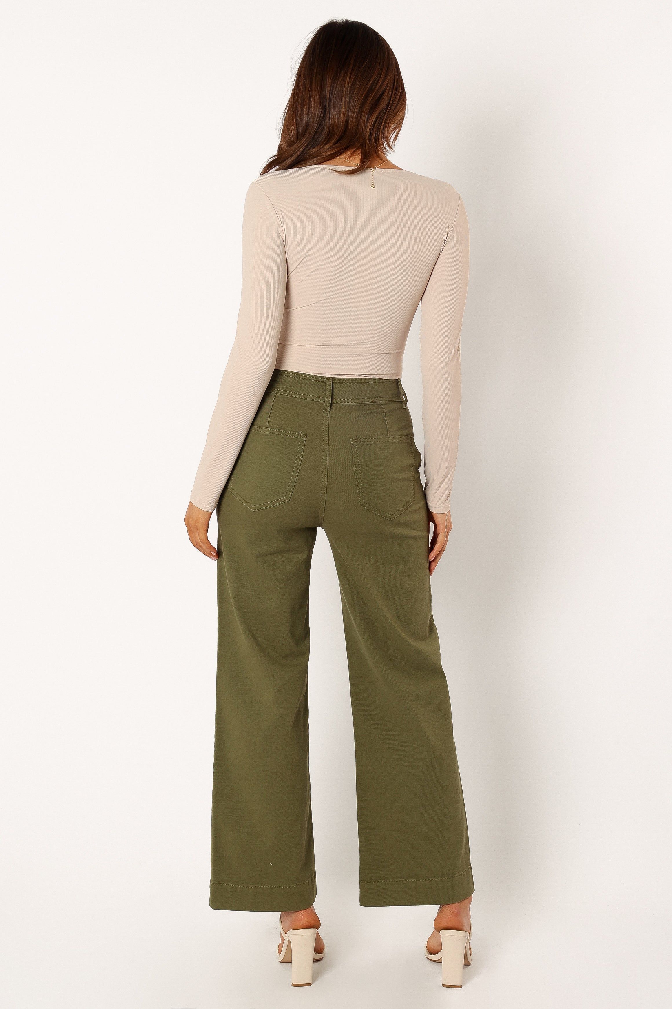 Georgia Wide Leg Pant - Dark Olive sold by Petal & Pup product image thumbnail 3