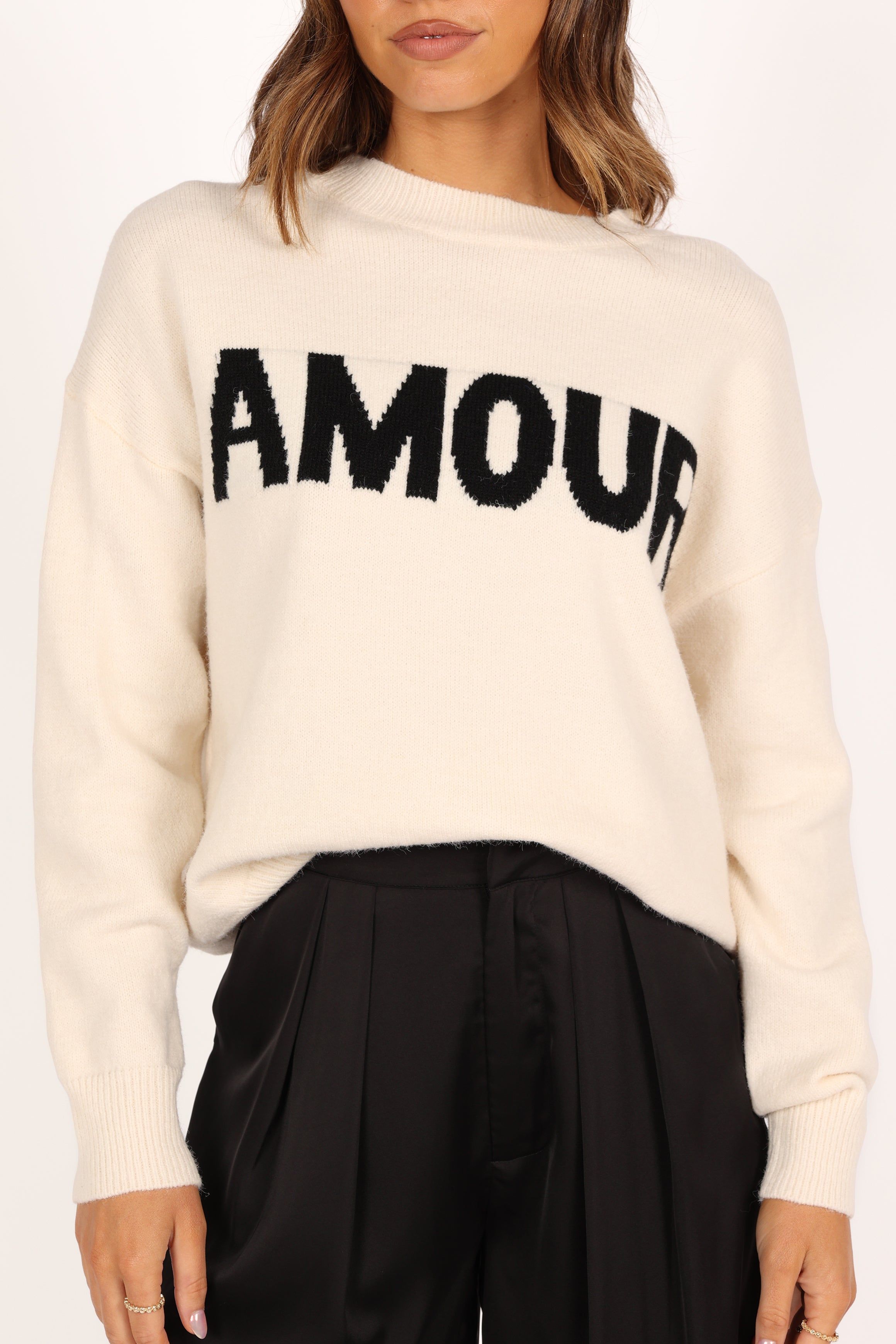 Amour Knit Sweater - Cream sold by Petal & Pup product image thumbnail 3