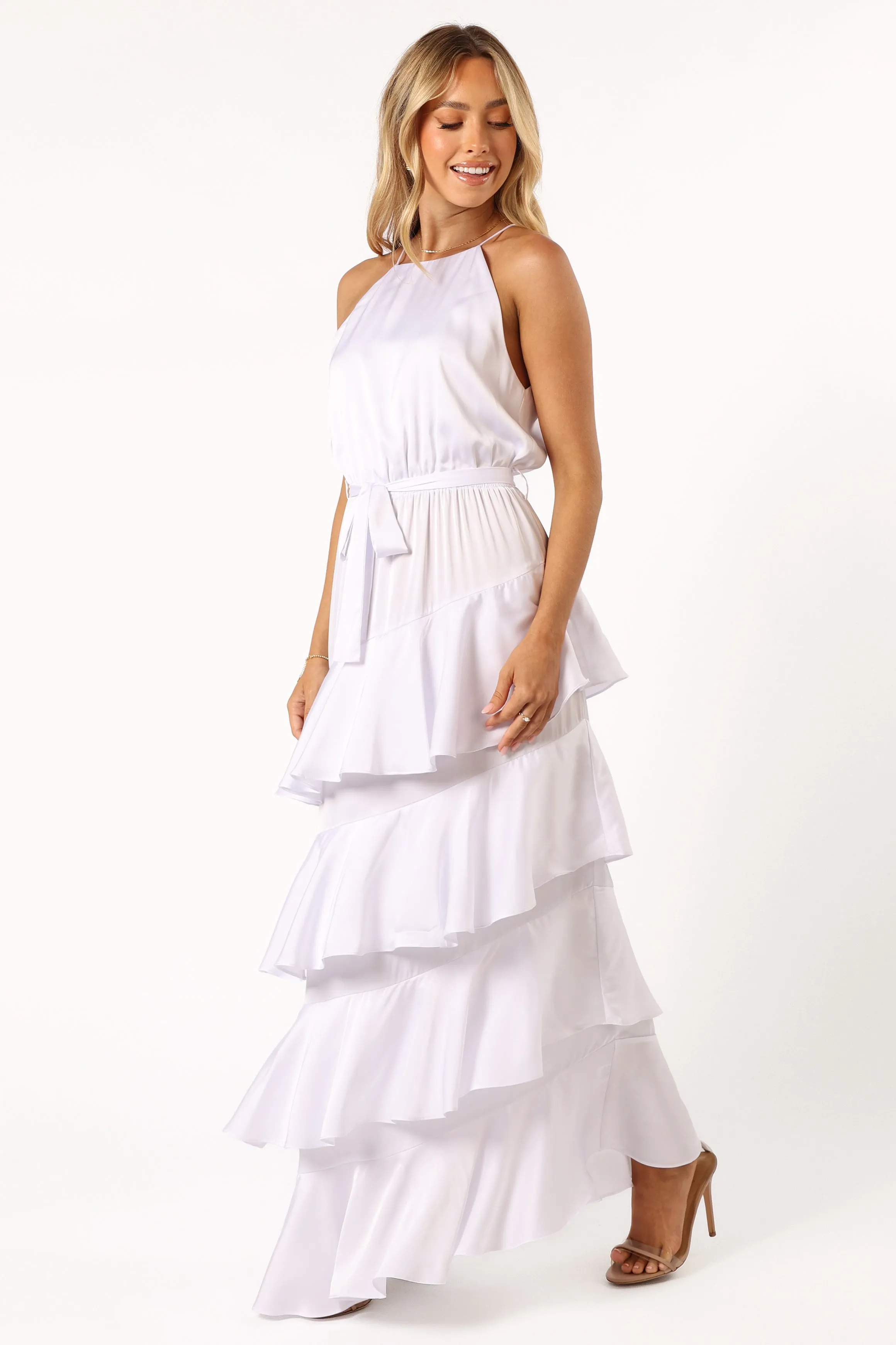 Annalise Tiered Maxi Dress - White sold by Petal & Pup product image thumbnail 3