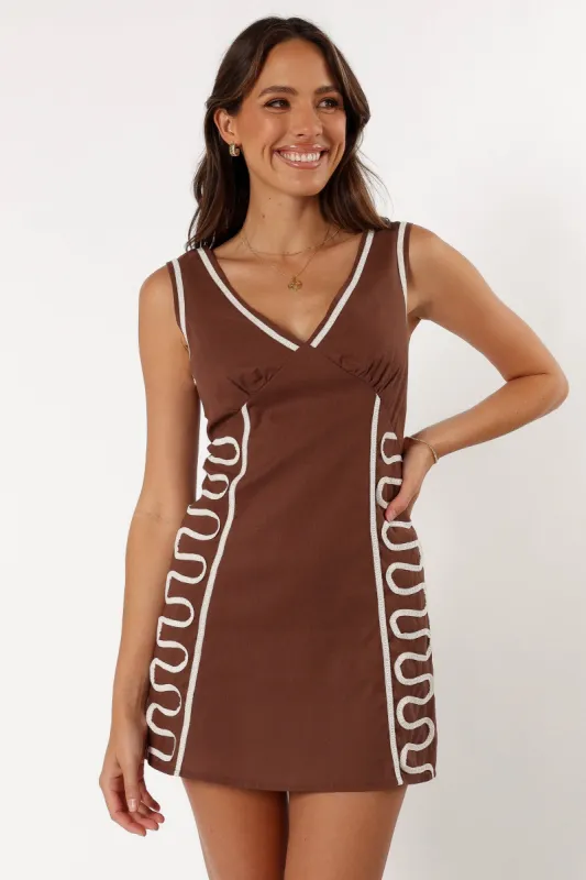 Alexa Mini Dress - Chocolate sold by Petal & Pup